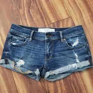 Abercrombie distressed jean shorts